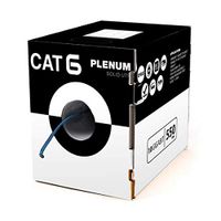 Plenum Cat6 1000ft Cable Solid Network Ethernet 10Gigabit 550Mhz, Fluke Tested, EIA TIA, ETL Big Payout Pull Box Blue