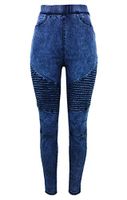 Andongnywell Womens Denim Butt Lift Pencil Jeggings High Waist Stretch Skinny Jeans Leggings Shaping Pull On Denim Pants (Blue,XX-Large)