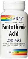 Solaray Pantothenic Acid Capsules, 250 mg, 100 Count