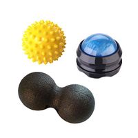 3-Pack Manual Massage Ball, Roller Massager,Spiky and Peanut Massage Balls for Myofascial Release, Trigger Point Therapy, Muscle Knots, and Yoga Therapy