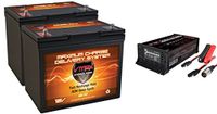 2 VMAX MB107-85 12V 85ah Group 24 AGM Batteries + BC2410XMA Smart Charger 24V 10A 3 Pin Male XM Compatible with Orthofab/Lifestyles 760V Wheelchair
