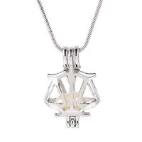 925 Silver Libra Pendant Necklace With Freshwater Oyster Wish Pearls Jewelry For gift Elegant Jewerly Fashionable Beads Accessory Daily Unique Style Delicate