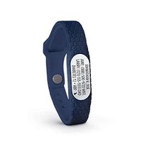 MyID Hive Medical ID - Free Custom Engraving & Free Medical Profile - Store Unlimited Medical Info - Comfortable Silicone - Fits Kids & Adults - Custom Silver Pod (Navy S/M)