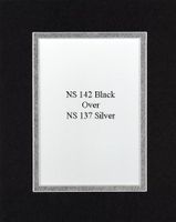 Pack of 20 11x14 Black/Metallic Silver Double Mats Mattes with White Core Bevel Cut for 8x10 Photo + Backing + Bags