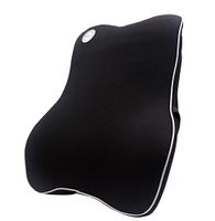 Lumbar Support Cushion Pillow Memory Foam Lower Back Support Cushion for Your Home, Office Chair?Travel and Car - Ergonomic Memory Foam Design Nursing Cushion (Beige , Black) , black