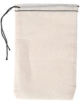 Made in The USA Cotton Muslin Drawstring Bags 50 (Black Hem Black Drawstring, 6x8)