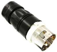 Leviton CS8365C 50 Amp, 3-Phase 250V AC, Non-NEMA, 3P, 4W, Black & White Locking Plug, Industrial Grade, Grounding, California-Style(CS)- Black-White