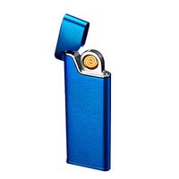 icoXXch Electric Arc Lighter USB Rechargeable, Fireproof Windproof Plasma Flameless Candle Tools Gift, Fast Charge Anti-Finger Print Lighters for Fire Outdoors Camping Hiking (Blue)