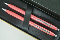Cross Limited Series Century Classic Colors Tender Splash of Pearlescent deep Pink and Extremely Polished Appointments with Jewelry-Quality Center Band Ballpoint Pen and 0.7mm Pencil Set