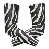 LEVEIS Black and White Zebra Arm Sleeves UV Protection for Men Women Sunblock Protective Gloves Running Golf Cycling Driving Long Arm Cover 1 Pair