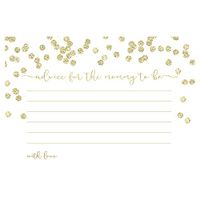 Advice For Mommy To Be Cards Brunch For Baby Shower Luncheon Mimosas Champagne Gold Golden Confetti Polka Dots Parental Wisdom Games Gift Activity Idea Gender Neutral Unisex (24 count)