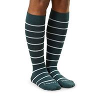 COMRAD | Premium and Stylish Compression Socks for Multipurpose Wear (Emerald/White Stripe, Medium)