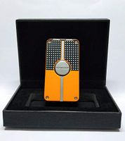Flyingqin New Classic 3 Torch Jet Flame Cigar Lighter W/Punch New Design Yellow