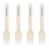 Dress My Cupcake Natural Wood Candy 500-Pack Buffet Forks DIY Kit, Bon Appetit, Aqua