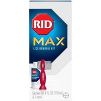 RID MAX Lice Removal Kit, Pesticide Free, Easy-to-Use, 100% Effective at Getting RID of Lice, Super Lice and Eggs, Includes 1 RIDvantage Comb and 1 Solution (4 Ounces)