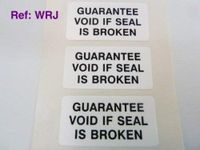 250 Labels, Guarantee Void If Seal Is Broken Labels, Tamper Evident Labels, 40x20mm Rectangle, Black on White, Stickers break up on attempted removal