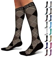 SB SOX Compression Socks (20-30mmHg) for Men & Women - Best Stockings for Running, Medical, Athletic, Edema, Diabetic, Varicose Veins, Travel, Pregnancy, Shin Splints (Dress - Black Argyle, X-Large)