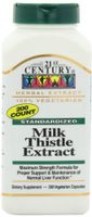 21st Century Standardized Herbal Extract Capsules, Milk Thistle Extract, Maximum Strength, 200-Count Bottles (Pack of 2)