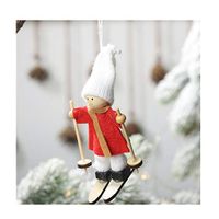 Holata Christmas Decoration Non-woven Ski Snowman Small Ornaments Doll Pendant