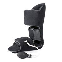Orthomen Plantar Fasciitis Night Splint with Pneumatic - 90 Degree Soft Leg Brace Support, Orthopedic Sleeping Immobilizer Stretch Boot - Heel Spur, Foot Pain, Achilles Inflammation, Soreness Relief