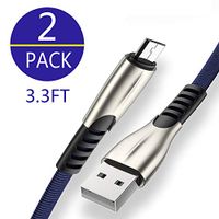 USB Data line (2.4A Fast Charging) (3.3ft),zinc Alloy Fabric Braided line, Compatible with Android, Samsung, LG, HTC, Nokia, Sony (Bule)