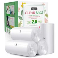 2.6 Gallon 220 Counts Strong Trash Bags Garbage Bags by Teivio, Bathroom Trash Can Bin Liners, Small Plastic Bags for home office kitchen,fit 10 Liter, 2,2.5,3 Gal, Clear