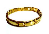 Wholesale Bulk Dozen Magnetic Link Bracelet Multiple Magnets 8.5" Tow Tone