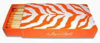 The Joy of Light Designer Matches Orange Zebra Print on Embossed Matte 4" Collectible Matchbox