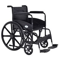 Mandycng Handicap Foldable Wheelchair, Home Disability 250 Lbs Max Load Senior Mobility Medical Walker Aids, 24" Lightweight Comfort Medical Wheelchair w/Footrest, Great for Home Hospital Clinic
