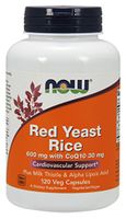 NOW Supplements, Red Yeast Rice with CoQ10, plus Milk Thistle & Alpha Lipoic Acid, 120 Veg Capsules