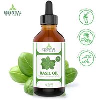 Basil Oil - 100% Pure and Natural - 4 Oz. with Glass Dropper - Therapeutic Grade - Aromatherapy, Massage by Essential Oil Labs