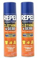 Repel Permethrin Clothing & Gear Insect Repellent Aerosol 6.5 oz (184 g),2 pk