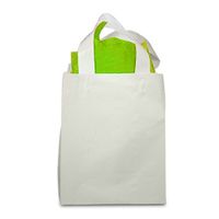 White Frosted Plastic Bags with Handles | Quantity: 250 | Width: 16"