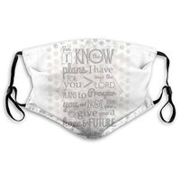 Adjustable Earloop Face Ma-sk,Anti-smog PM2.5 Ma-sk Quirky Modern Bible Verse, Jeremiah 29 Verse 11 'for I Know 5 Layers of Activated Carbon Filter,Reusable Protection Ma-sk
