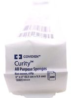 Curity All Purpose Non-Woven Gauze Sponges - 4 ply 2" x 2" - Bag of 200
