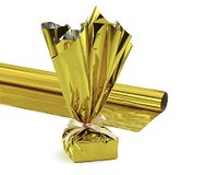 Hygloss Products Mylar Gift Wrap Roll - Great for Gift Bags, Baskets – 24 Inch x 8.3 Feet, Gold