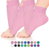 Go2 Plantar Fasciitis Socks|Best Ankle Compression Brace 22-25 mmHg|Arch Support Joint Heel Pain Relief|Foot Sleeves for Women and Men Reduce Swelling|Relieve Achilles Tendonitis(2p Solid Pink,L)