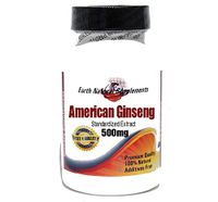 American Ginseng Standardized Extract 500mg * 100 Caps 100% Natural - by EarhNaturalSupplements