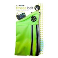 So-Mine Hands-Free Fitness Running Belt Waist Pack, 3 Pockets, Elastic Band, 3 Pockets for Your Smart Phone, Money, and Cards, Green (SO-0350)