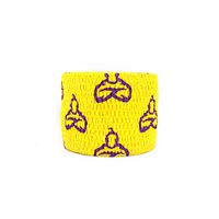 Liftgenie Tearable Elastic Adhesive Weightlifting Tape | Protects Thumbs When Lifting Weights & Prevents Knurling | Stretchy Adhesive Athletic Hook Grip Tape for Weightlifters (Yellow, Box of 24)