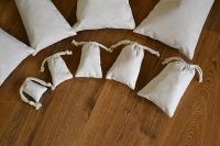 3.25"x5" Double Drawstring Cotton Muslin BAGS-100 Count Pack(Natural Color)