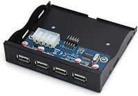 Phoneix 3.5-in 4 Ports USB HUB 2.0 Expansion Adapter Connector Floppy Bay Front Panel