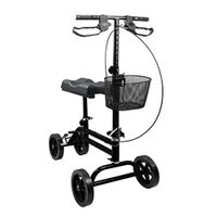 Steerable Knee Scooter Knee Walker for Adult Foot Injuries with Detachable Basket (Black)