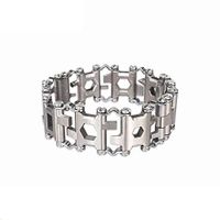 Mahaishangmao Multi Tool Bracelet,Chain Bracelet Multifunctional Stainless Steel Bracelet,The Original Travel Friendly Wearable Multitool for Men Women Silver