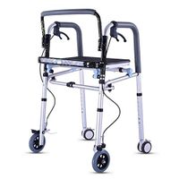 Walkers for Seniors with Seat Aluminum Alloy Folding Walking Frame with Wheeled Walker Walking Aid for Standard Disabled Walker for The Elderly Rolling Walkers