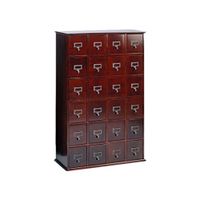 Darby Home Co Multimedia Storage Cabinet Library Card Catalog Sewing Apothecary Craft Organizer Wood (Cherry)