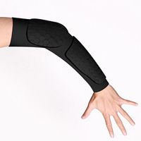 Zoom Time 1 Pc Double Honeycomb Arm Shooting Sleeve Elastic Lycra Fabric Elbow Brace Support Elbow Sleeve for Outdoor Sport Basketball Football Skateboard Cycling Parkour Workout Protective (Black)