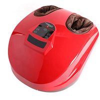 JERKEY Electric Deep Kneading Massage, Shiatsu Foot Massager Machine with Heat Air Compression for Circulation Kneading to Relieve Foot Pain for Home Office,Red