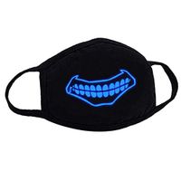 Dinfoger Halloween Unisex Anti-Dust Mouth Mask Luminous White Blue Skull Cosplay Costume with V