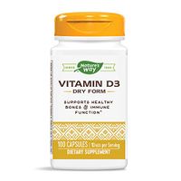 Nature's Way Vitamin D3, Dry Form, 10 mcg per serving, 100 Capsules